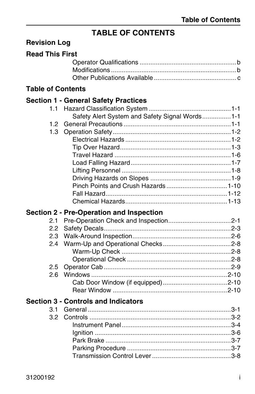 JLG G5-19A G6-23A Telehandler Maintenance Operation Operators Manual