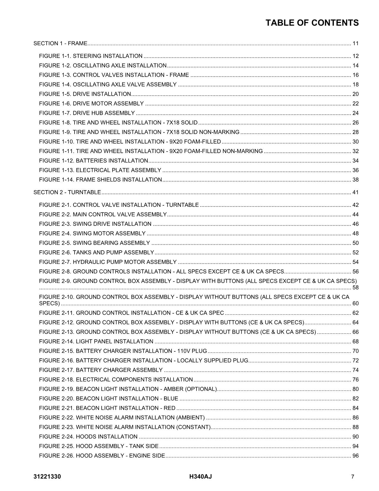 JLG H340AJ Boom Lift Parts Catalog Manual 31221330