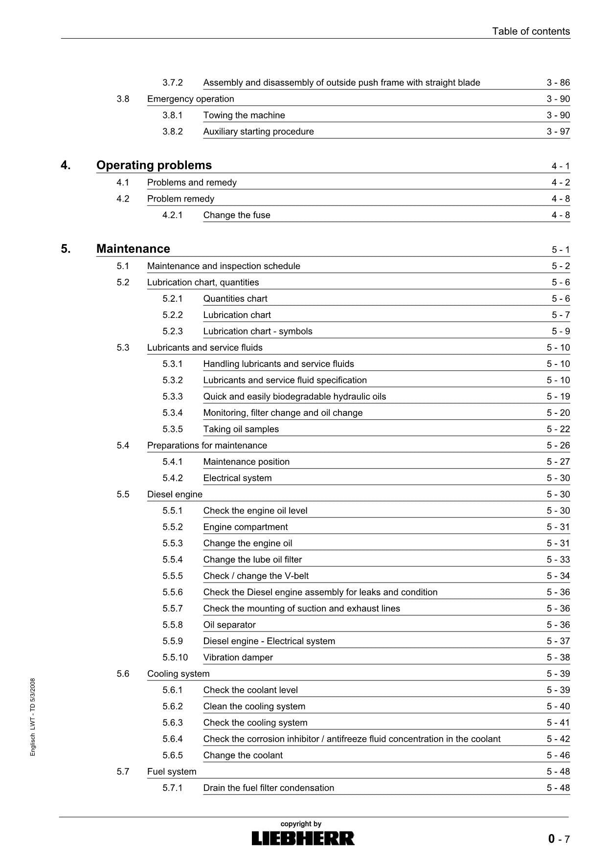 Liebherr PR754 Litronic Dozer Operators manual serial 9707