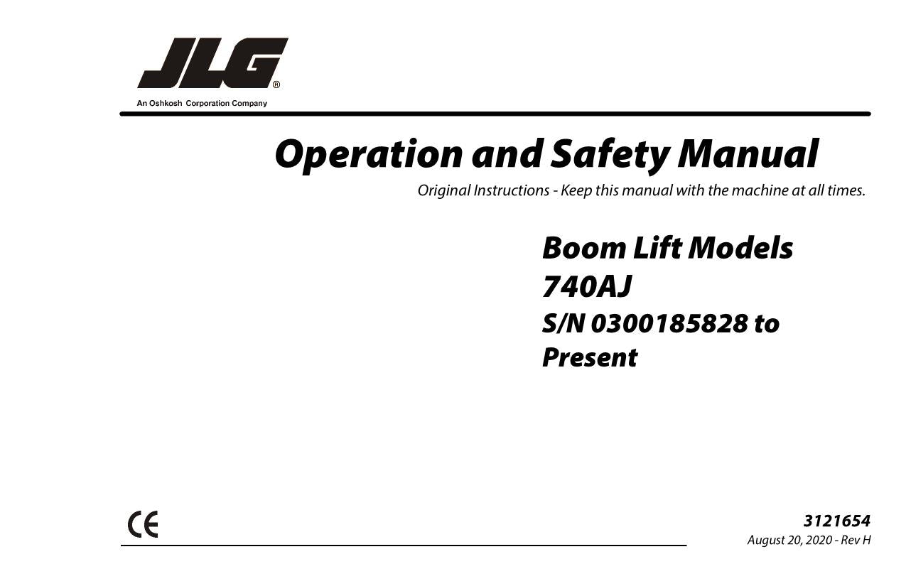 JLG 740AJ Boom Lift Maintenance Operation Operators Manual 3121654