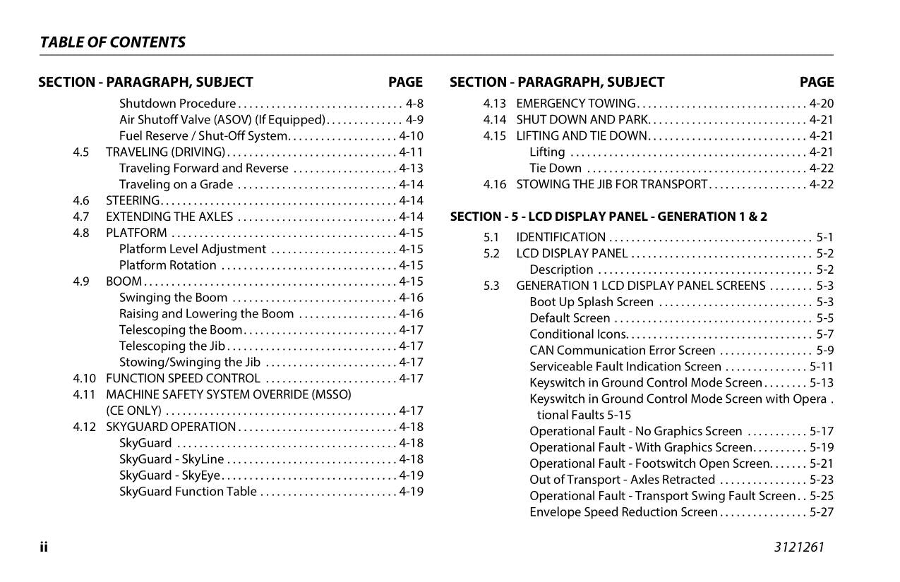 JLG 1500SJ Boom Lift Maintenance Operation Operators Manual 3121261