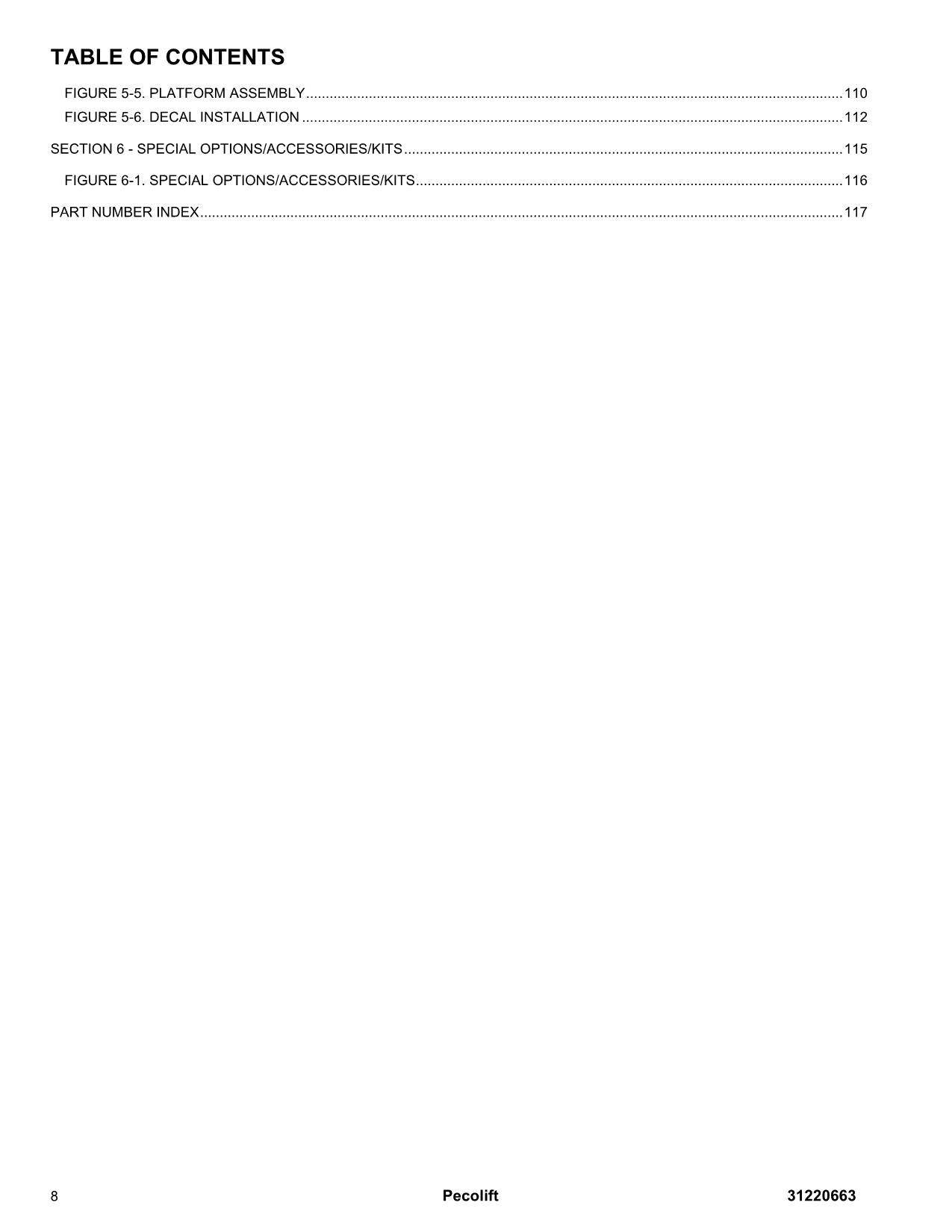 JLG POWER TOWER PECOLIFT Vertical Mast Parts Catalog Manual