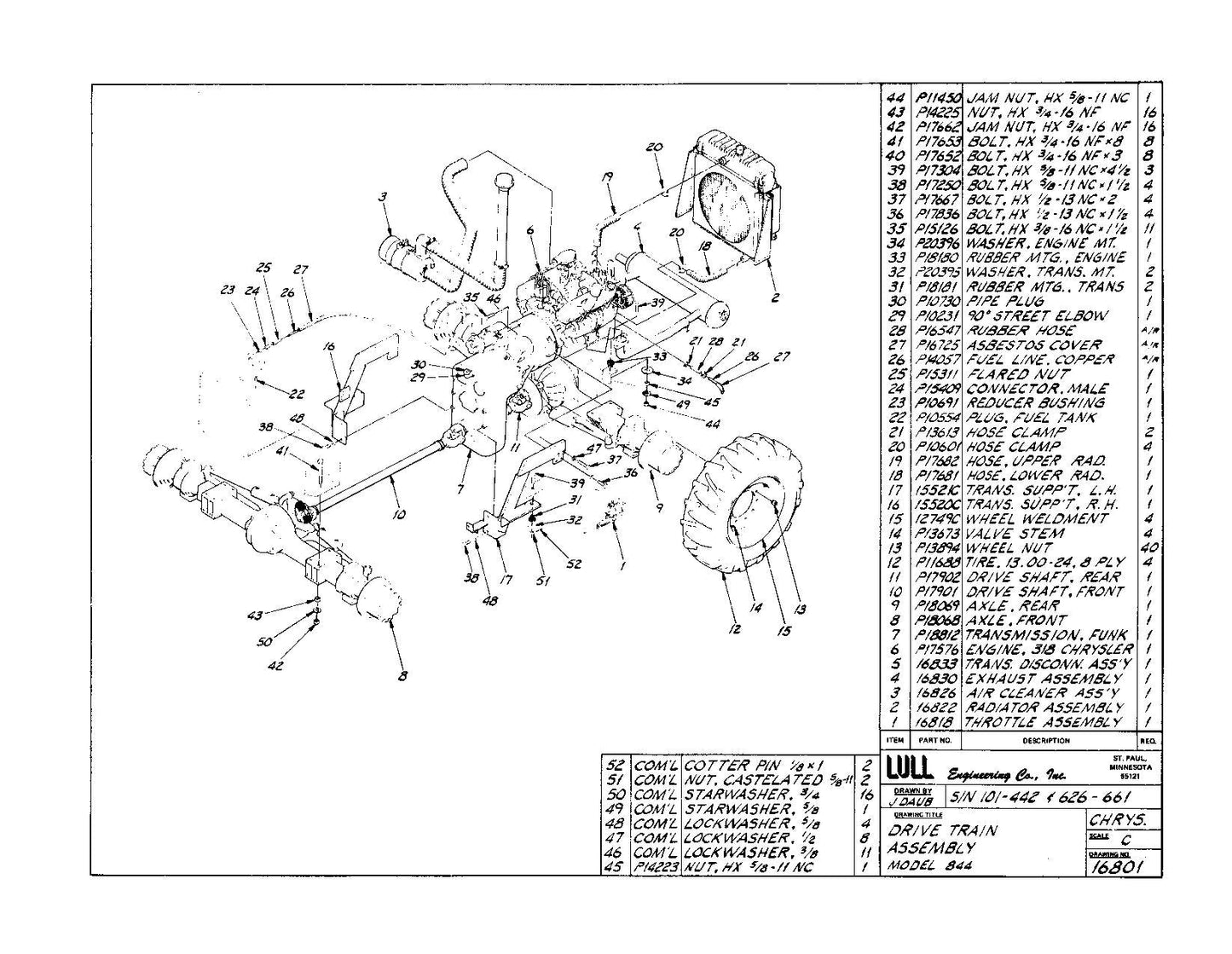 JLG LULL 844 Telehandler Parts Catalog Manual