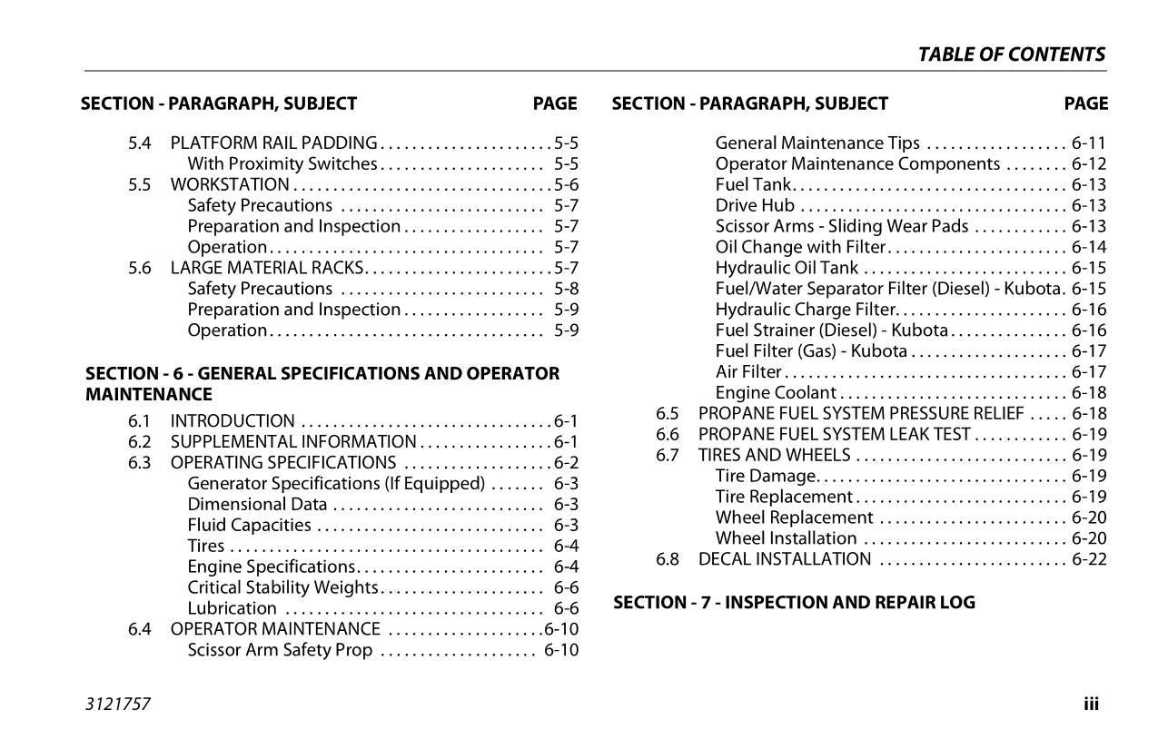 JLG 330LRT 430LRT Scissor Lift Maintenance Operation Operators Manual 3121757