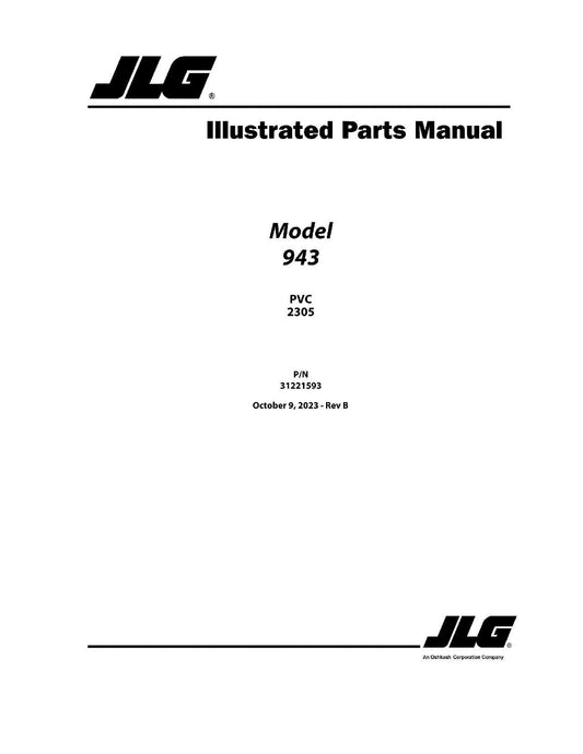 JLG 943 Telehandler Parts Catalog Manual 31221593