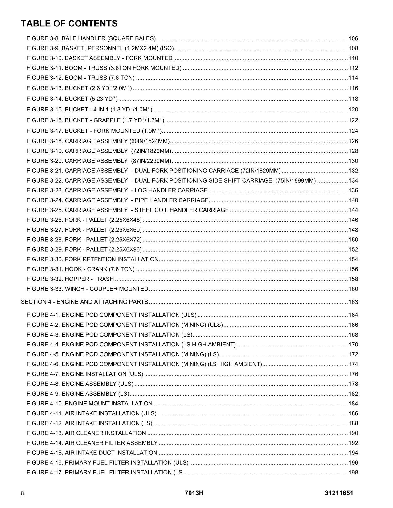 JLG 7013H  Telehandler Parts Catalog Manual