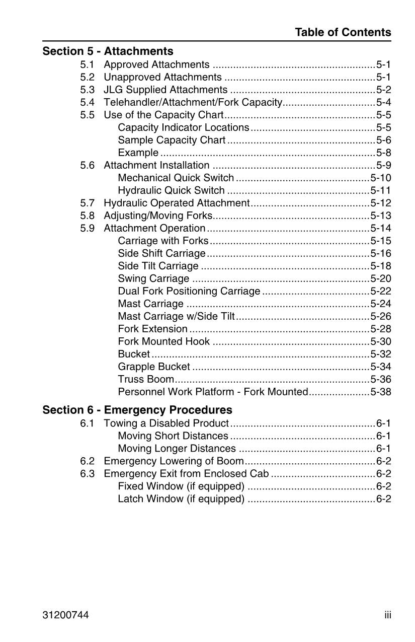 JLG G10-43A G6-42A G9-43A Telehandler Maintenance Operation Operators Manual