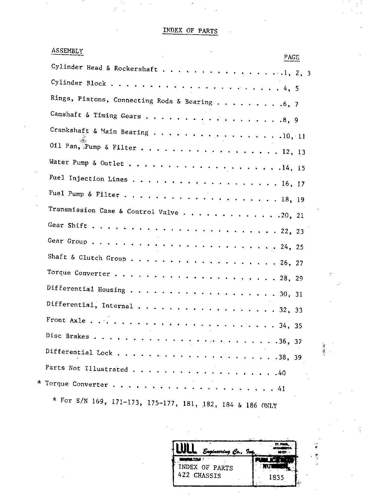 JLG 422 Telehandler Parts Catalog Manual