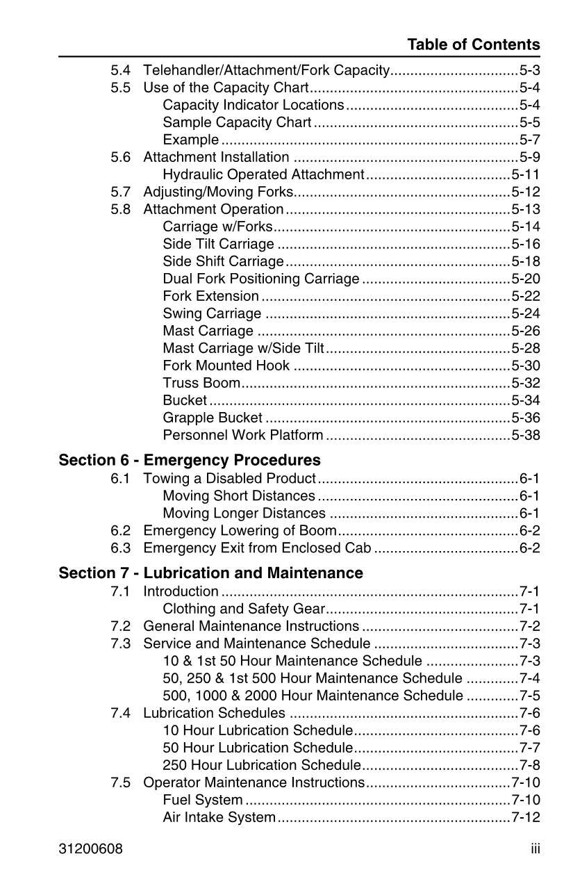 JLG 1044C-54 Series II Telehandler Maintenance Operation Operators Manual