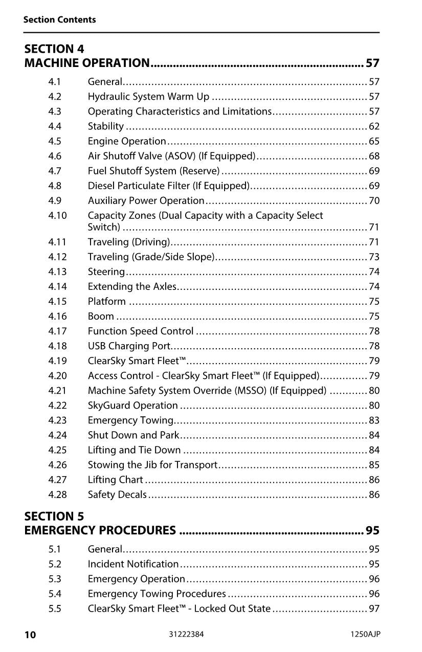 JLG 1250AJP Boom Lift Maintenance Operation Operators Manual 31222384