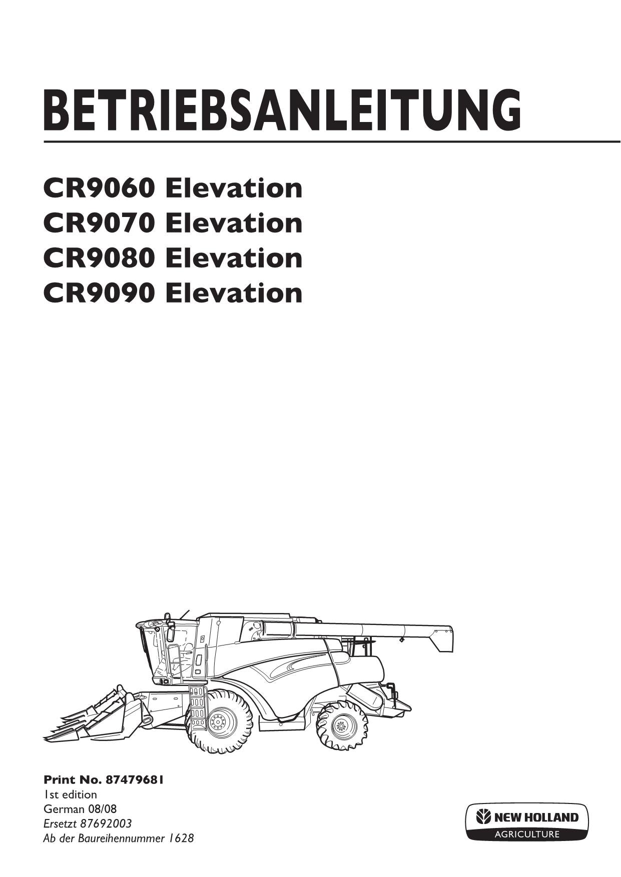 New Holland CR9060 CR9070 CR9080 CR9090 Mähdrescher Betriebsanleitung