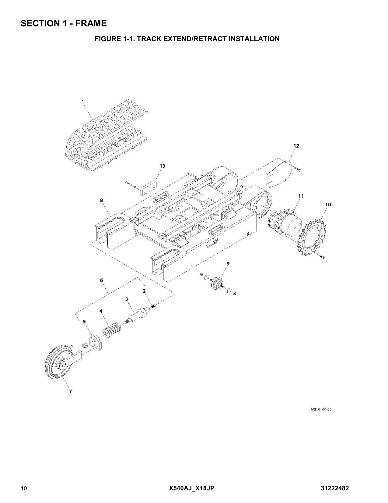 JLG X18JP X540AJ Compact Crawler Boom Parts Catalog Manual