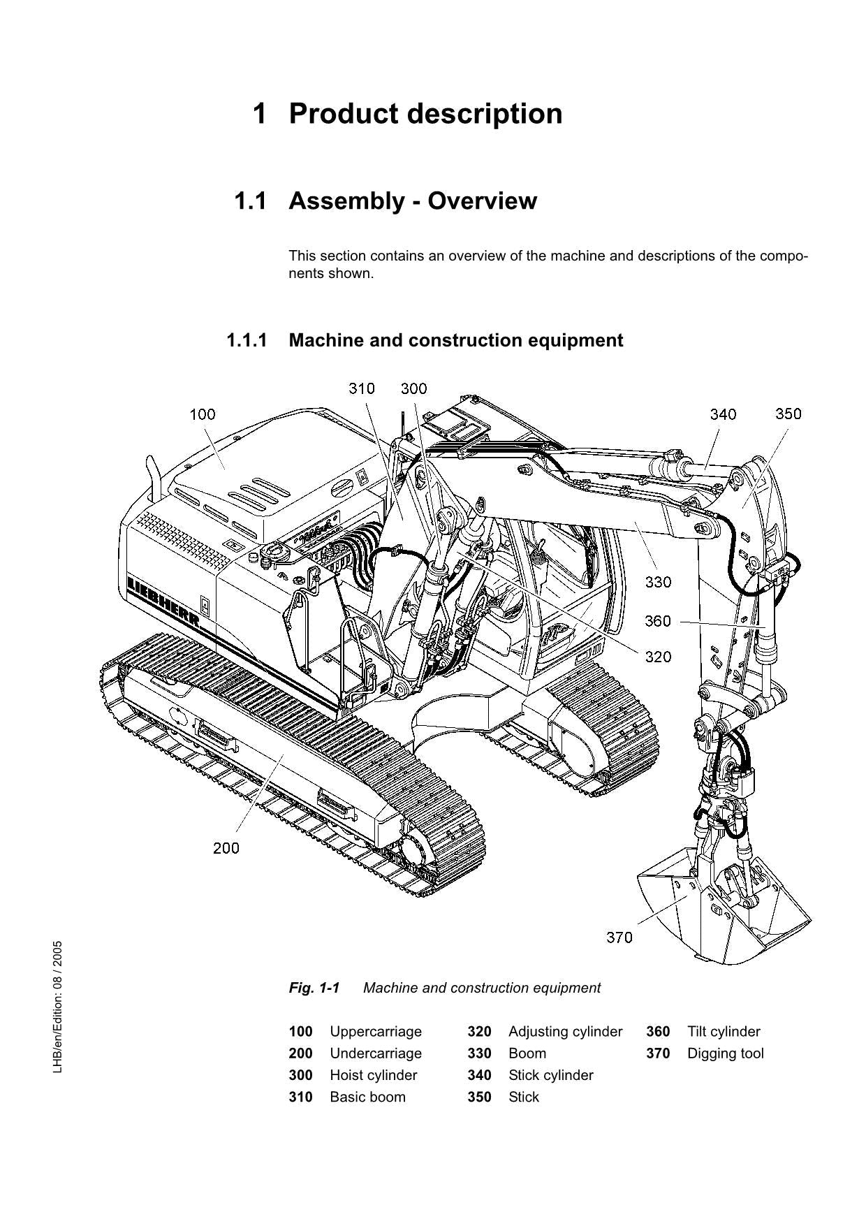 Liebherr R900 C-Litronic Excavator Operators manual serial 25621