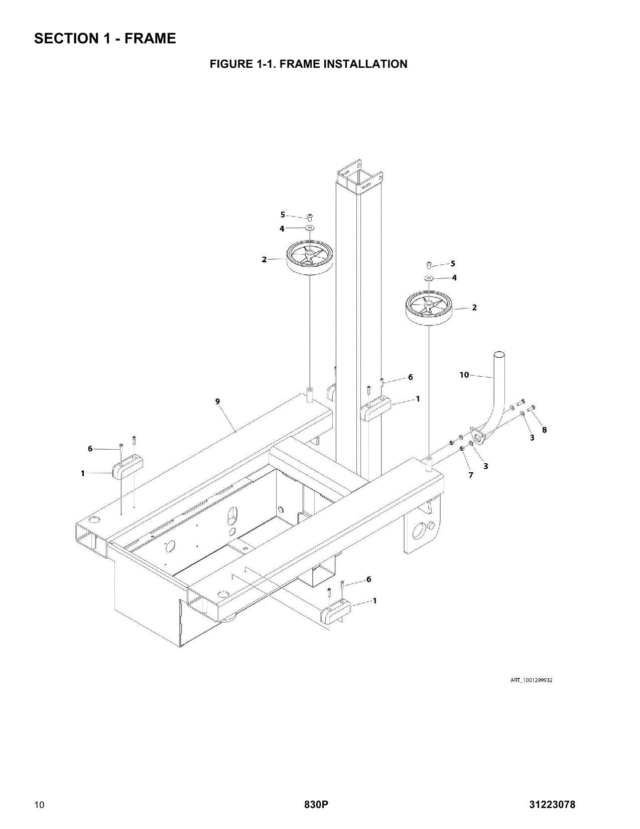 JLG 830P Vertical Mast Parts Catalog Manual