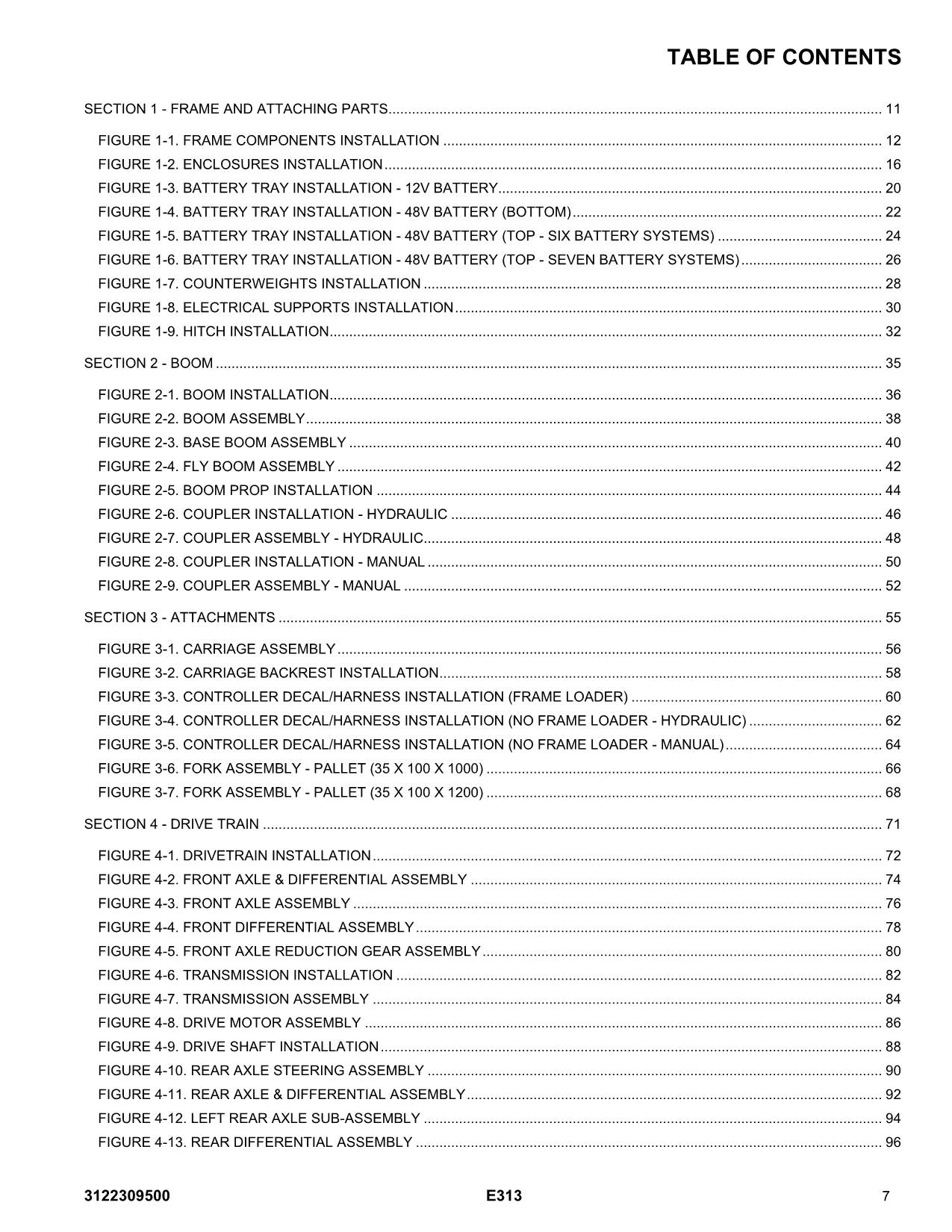 JLG E313 Telehandler Parts Catalog Manual