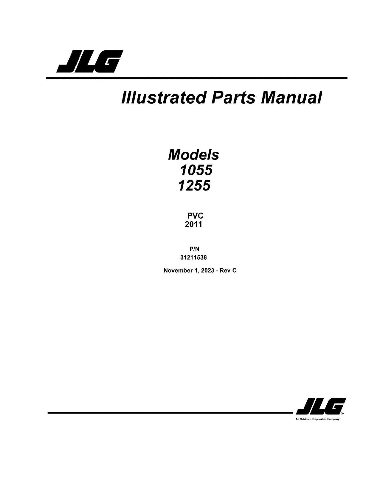 JLG  1055 1255 Telehandler Parts Catalog Manual