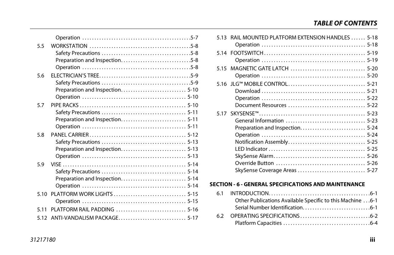 JLG R4045 Boom Lift Maintenance Operation Operators Manual