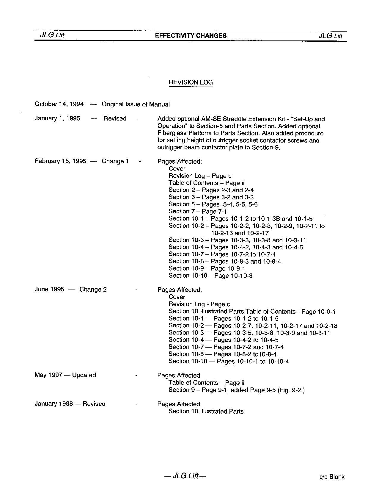 JLG 19AM 24AM 30AM 36AM Vertical Mast Operation Parts Service Manual