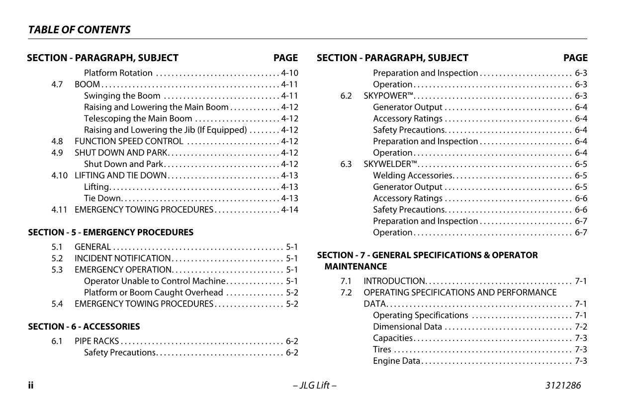 JLG 24RS 24RSJ Boom Lift Maintenance Operation Operators Manual