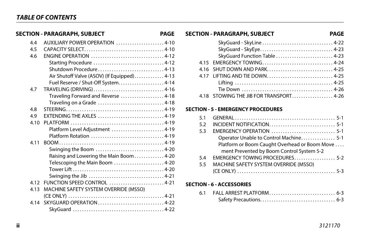 JLG 1250AJP Boom Lift Maintenance Operation Operators Manual 3121170