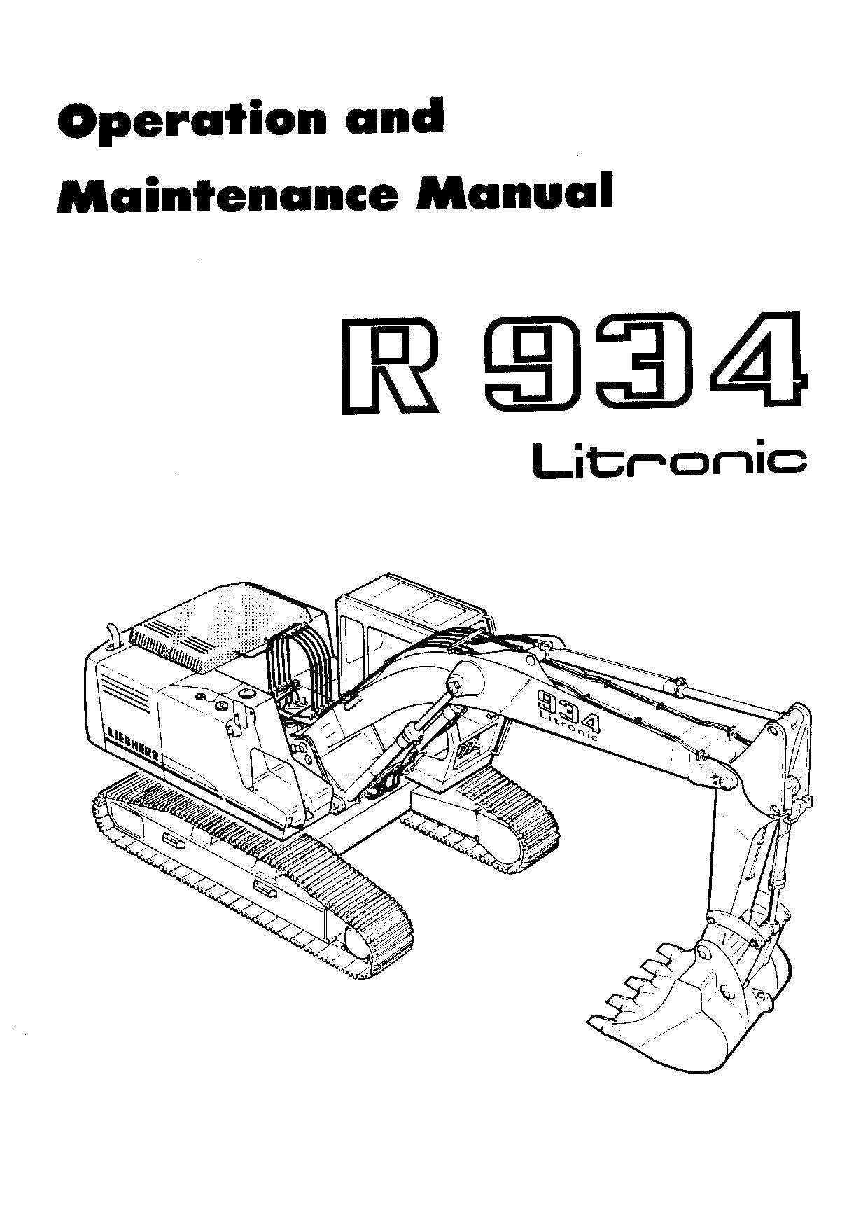 Liebherr R934 Litronic Excavator Operators manual serial 5406