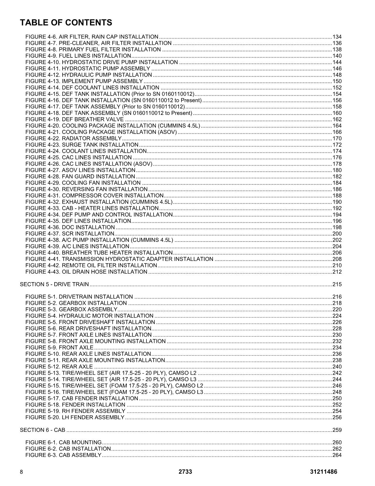 JLG 2733 Telehandler Parts Catalog Manual