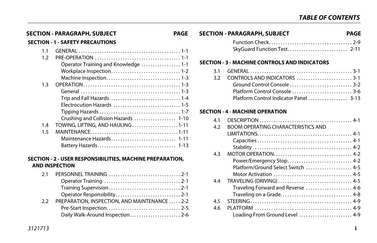 JLG E450A E450AJ M450AJ Boom Lift Maintenance Operation Operators Manual 3121713