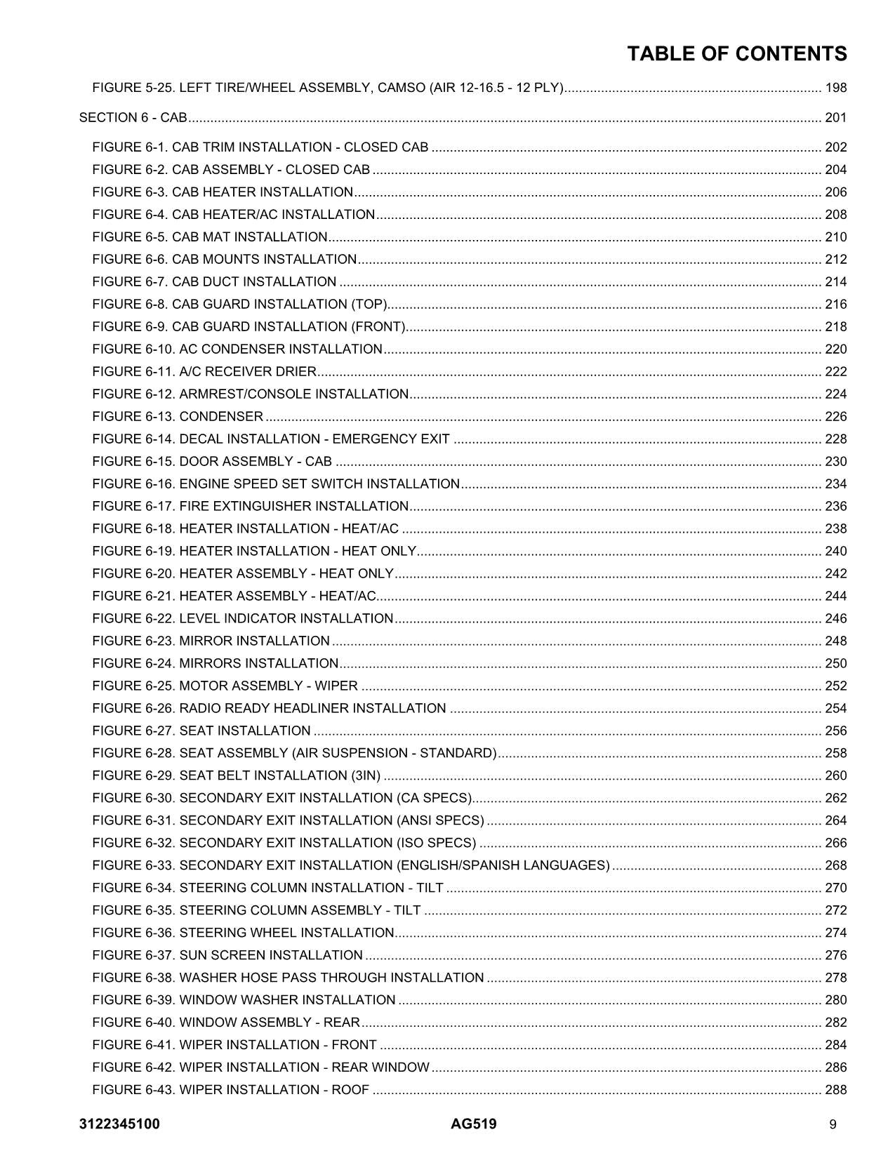 JLG AG519 Telehandler Parts Catalog Manual