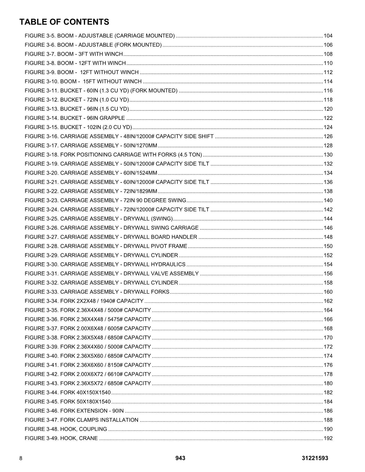 JLG 943 Telehandler Parts Catalog Manual 31221593