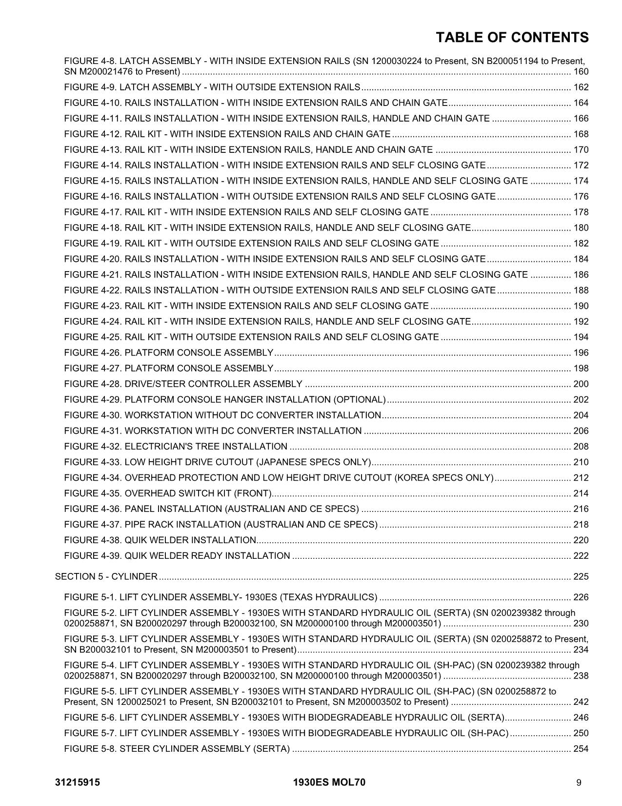 JLG 1930ES Scissor Lift Parts Catalog Manual MOL70 Specs