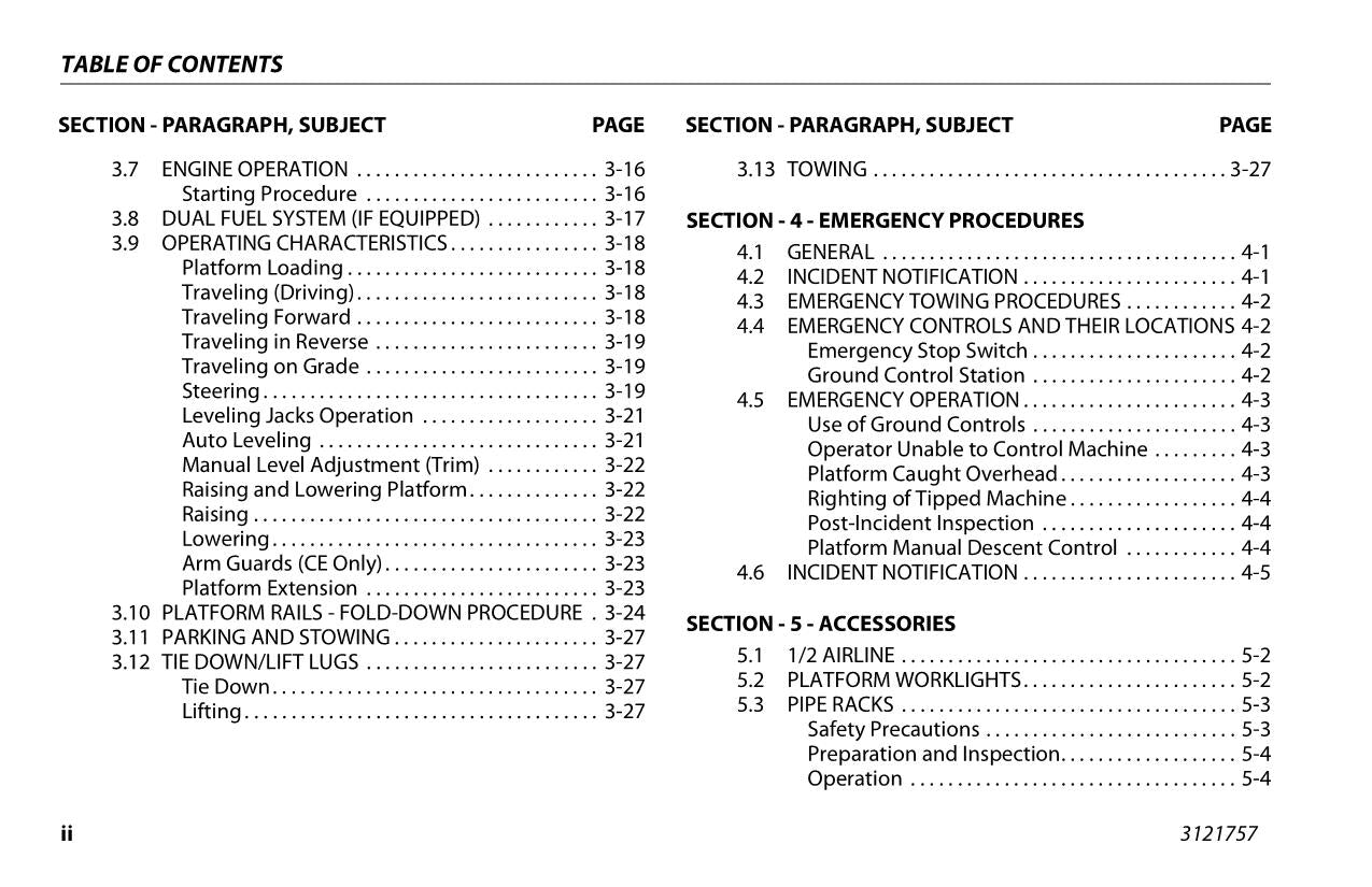 JLG 330LRT 430LRT Scissor Lift Maintenance Operation Operators Manual 3121757