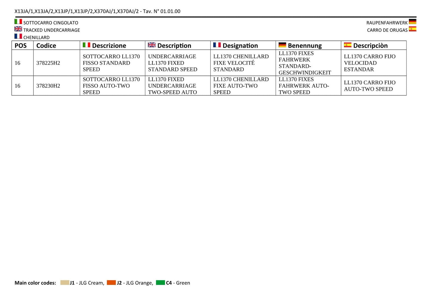 JLG X13JP X370AJ Compact Crawler Boom Parts Catalog Manual Multi language