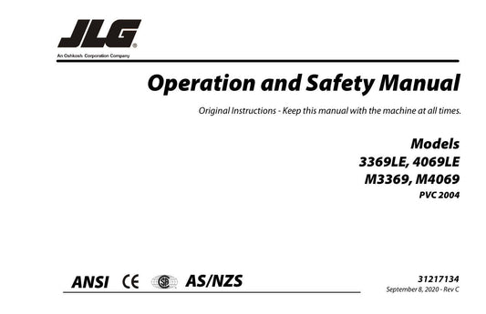 JLG 3369LE 4069LE M3369 M4069 Boom Lift Maintenance Operation Operators Manual