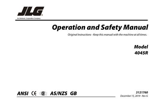 JLG 4045R Scissor Lift Maintenance Operation Operators Manual