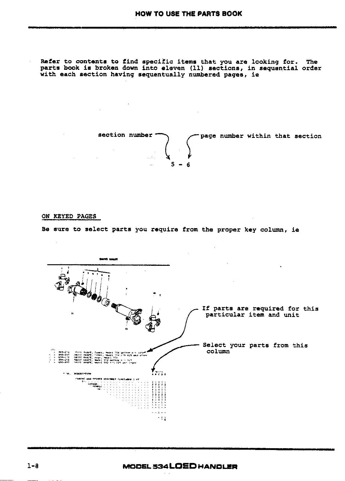 GRADALL JLG 534A LOED Telehandler Parts Catalog Manual