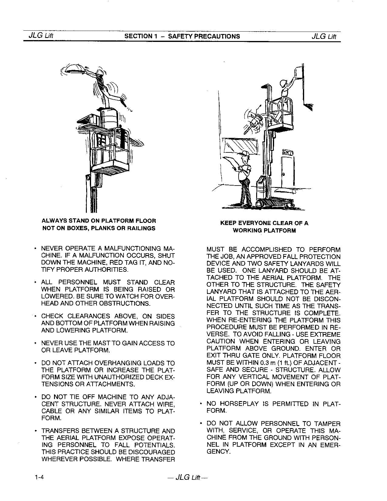 JLG 10VP 15VP 20VP- Operation Vertical Mast Operators Manual EN FR DE IT ES lang