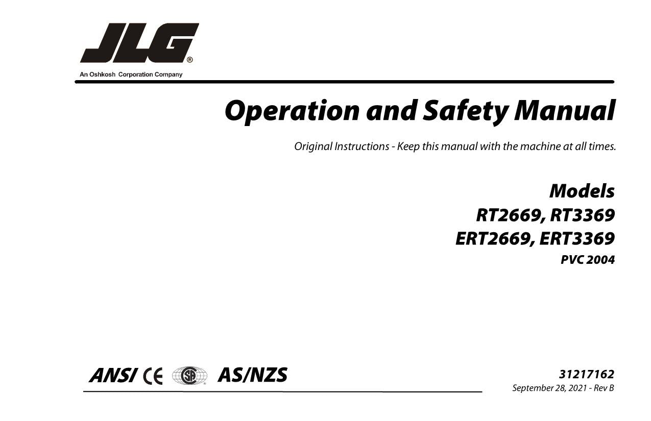 JLG ERT2669 ERT3369 RT2669 RT3369 Boom Lift Operators Manual