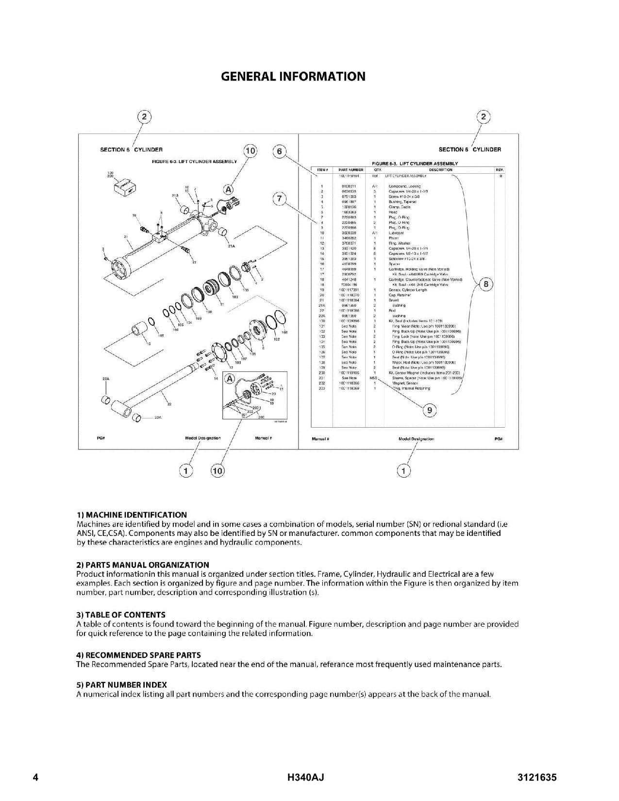 JLG H340AJ Boom Lift Parts Catalog Manual 0300000100-0300272288