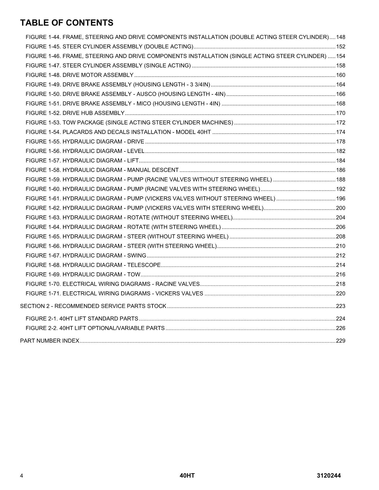 JLG 40HT Boom Lift Parts Catalog Manual