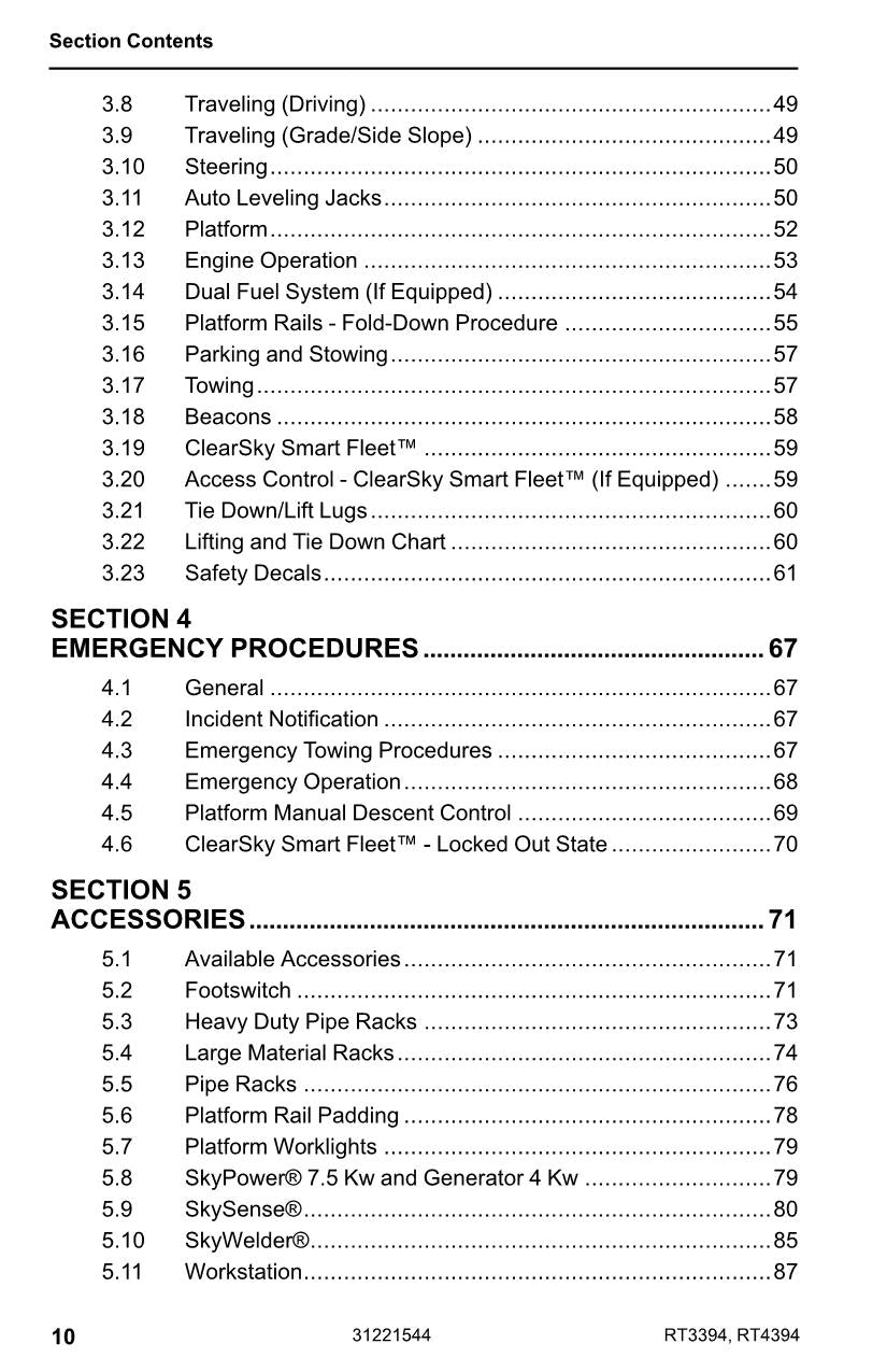 JLG RT3394 RT4394 Scissor Lift Maintenance Operation Operators Manual 31221544