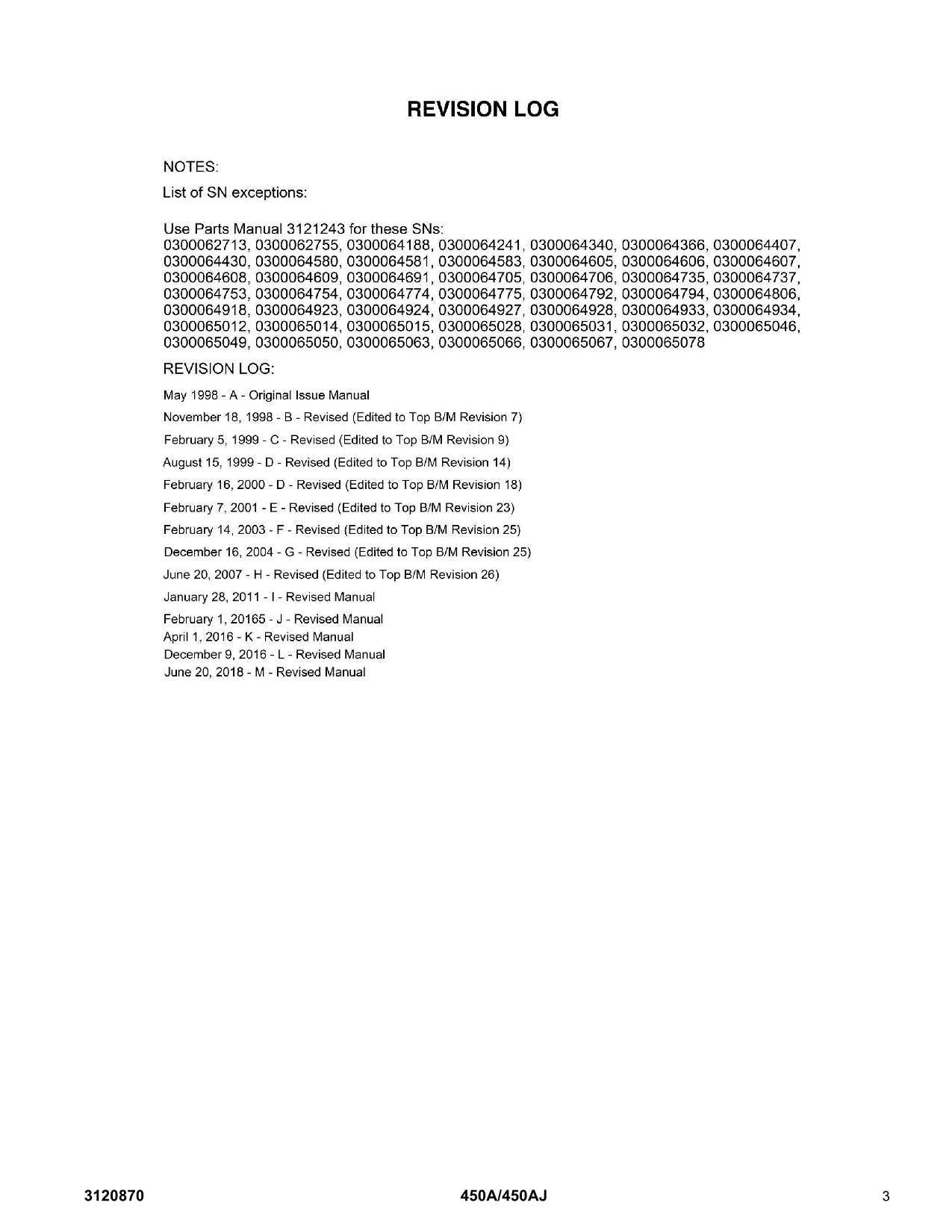 JLG 450A 450AJ Boom Lift Parts Catalog Manual