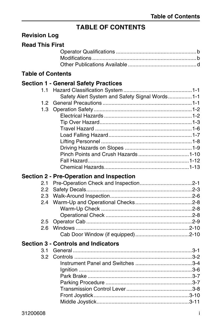 JLG 1044C-54 Series II Telehandler Maintenance Operation Operators Manual