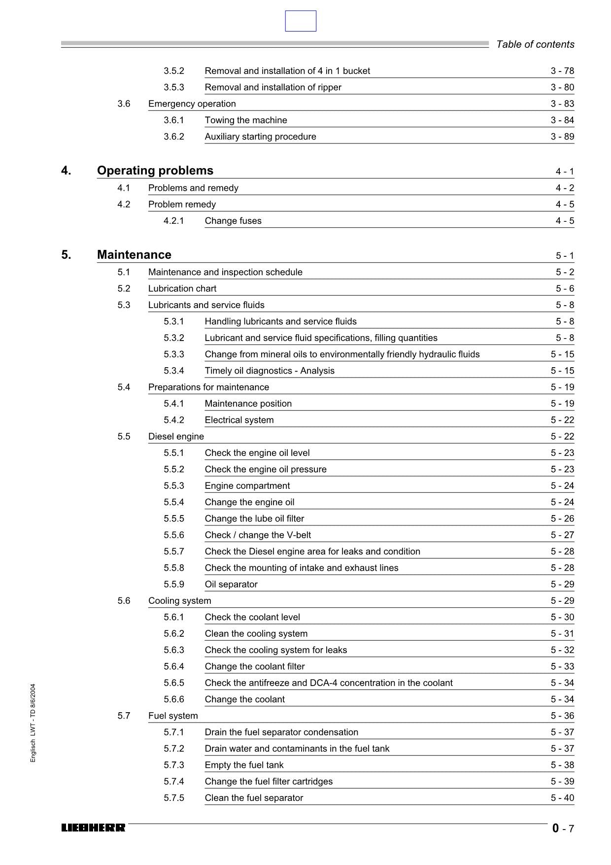 Liebherr LR632 B Litronic CRAWLER LOADER Operators manual 9084198