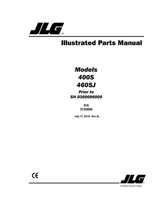 JLG 400S 460SJ Boom Lift  Parts Catalog Manual Prior to 0300096000