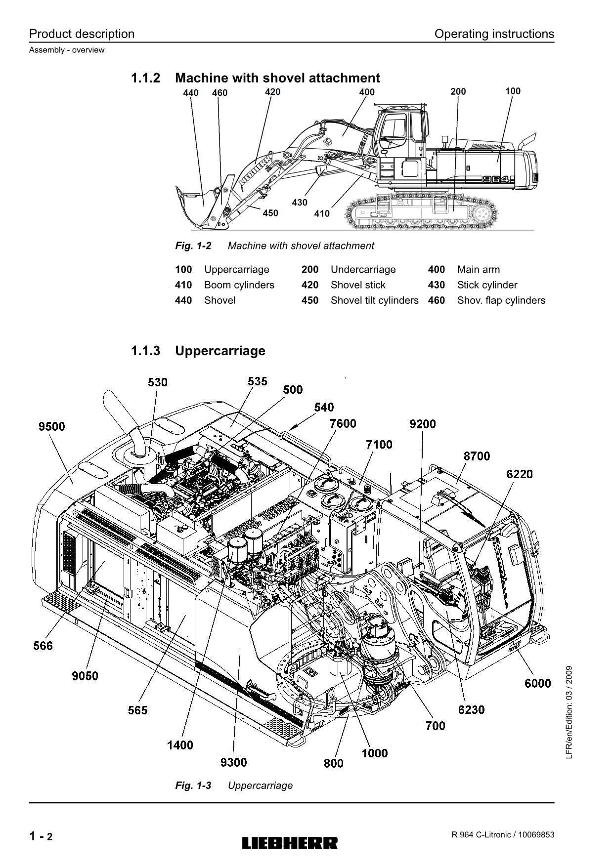 Liebherr R964 C-Litronic Excavator Operators manual serial 22612