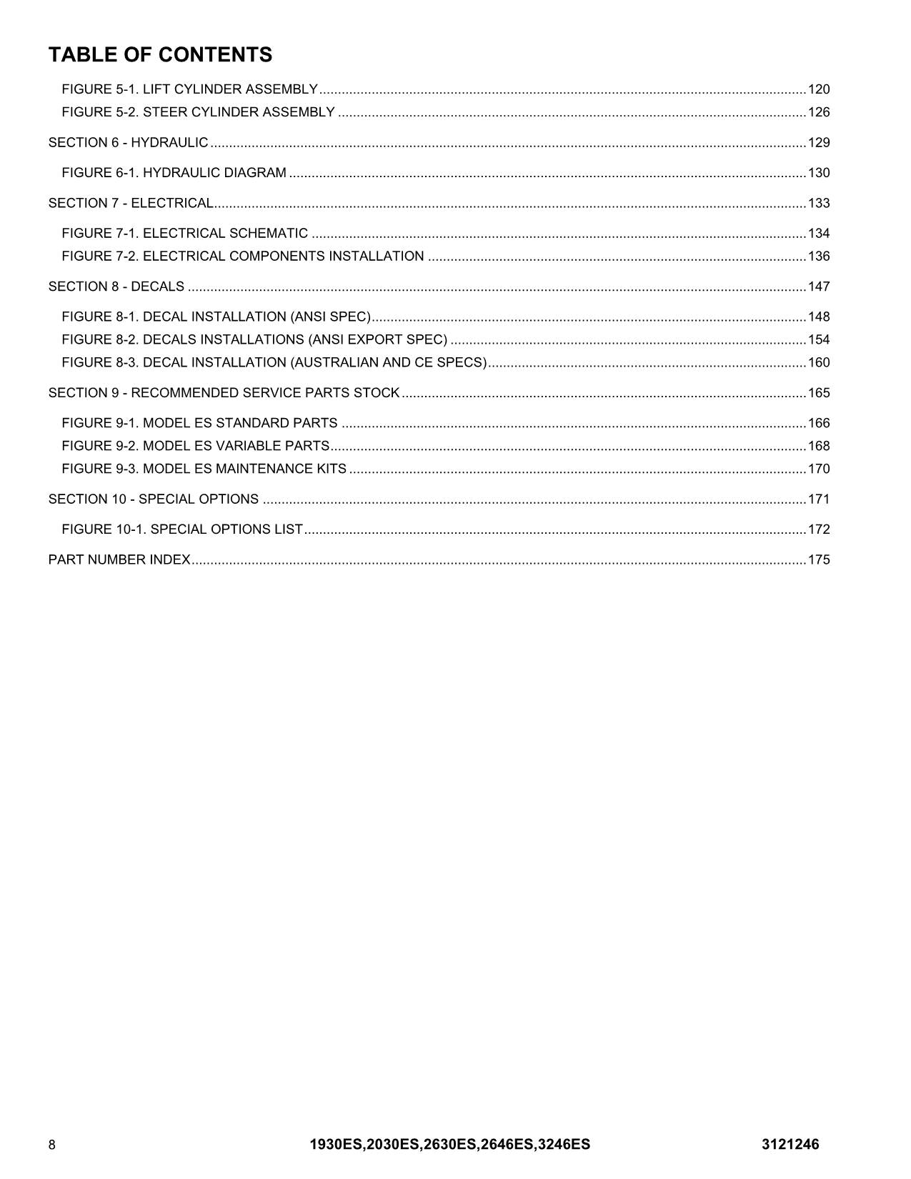 JLG 1930ES 2030ES 2630ES 2646ES 3246ES Scissor Lift Parts Catalog Manual 3121246