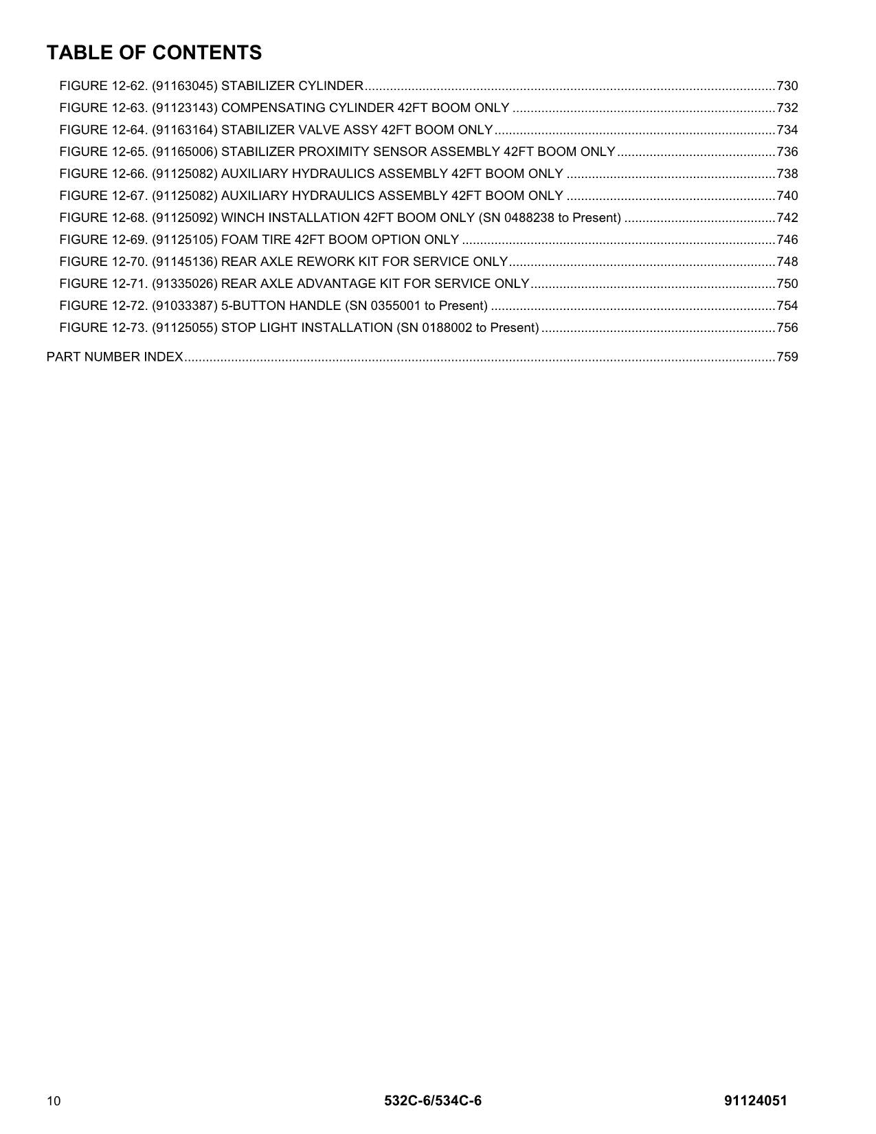 GRADALL JLG 532C-6 534C-6 Telehandler Parts Catalog Manual