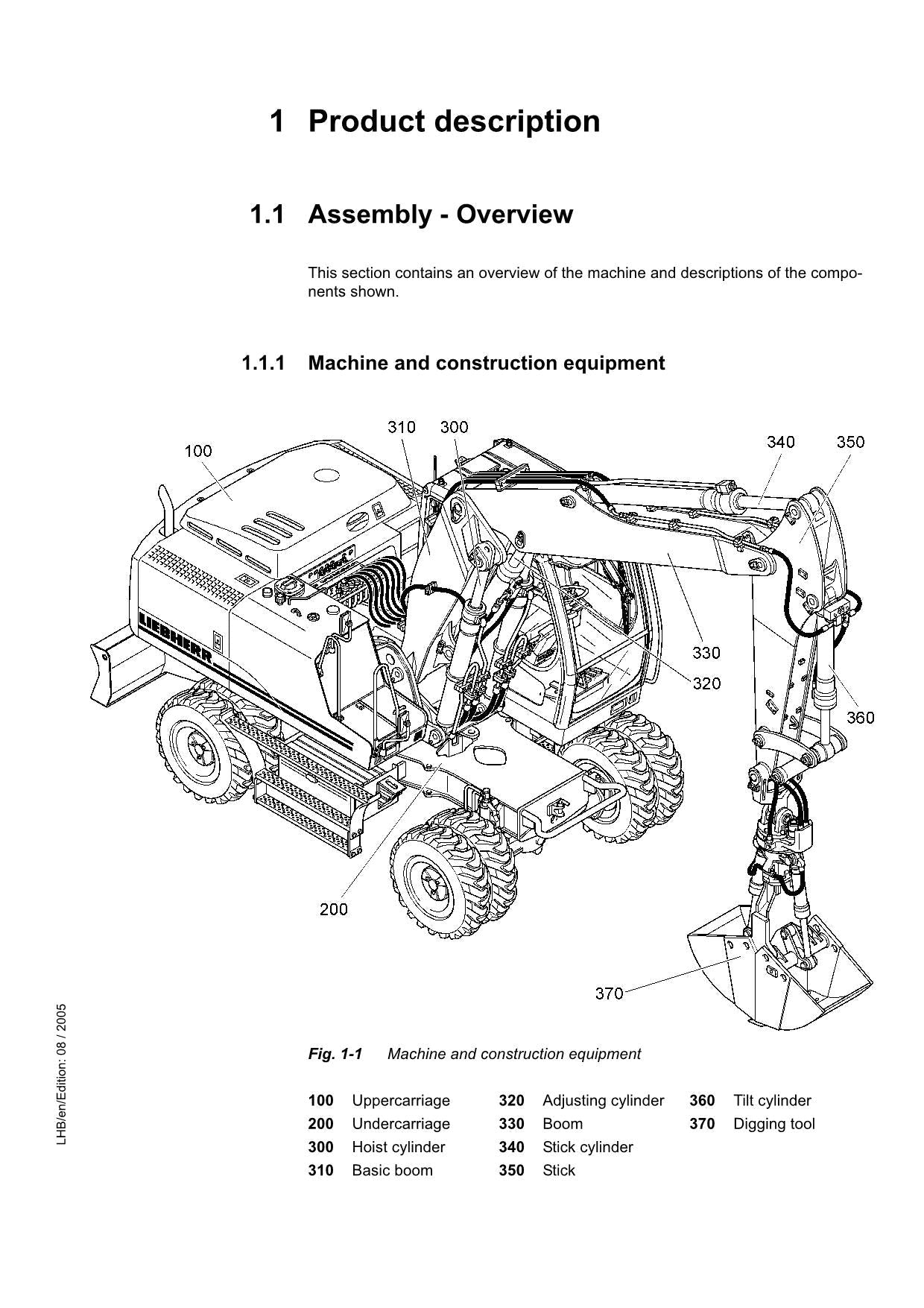 Liebherr A904 C-Litronic Excavator Operators manual serial 441