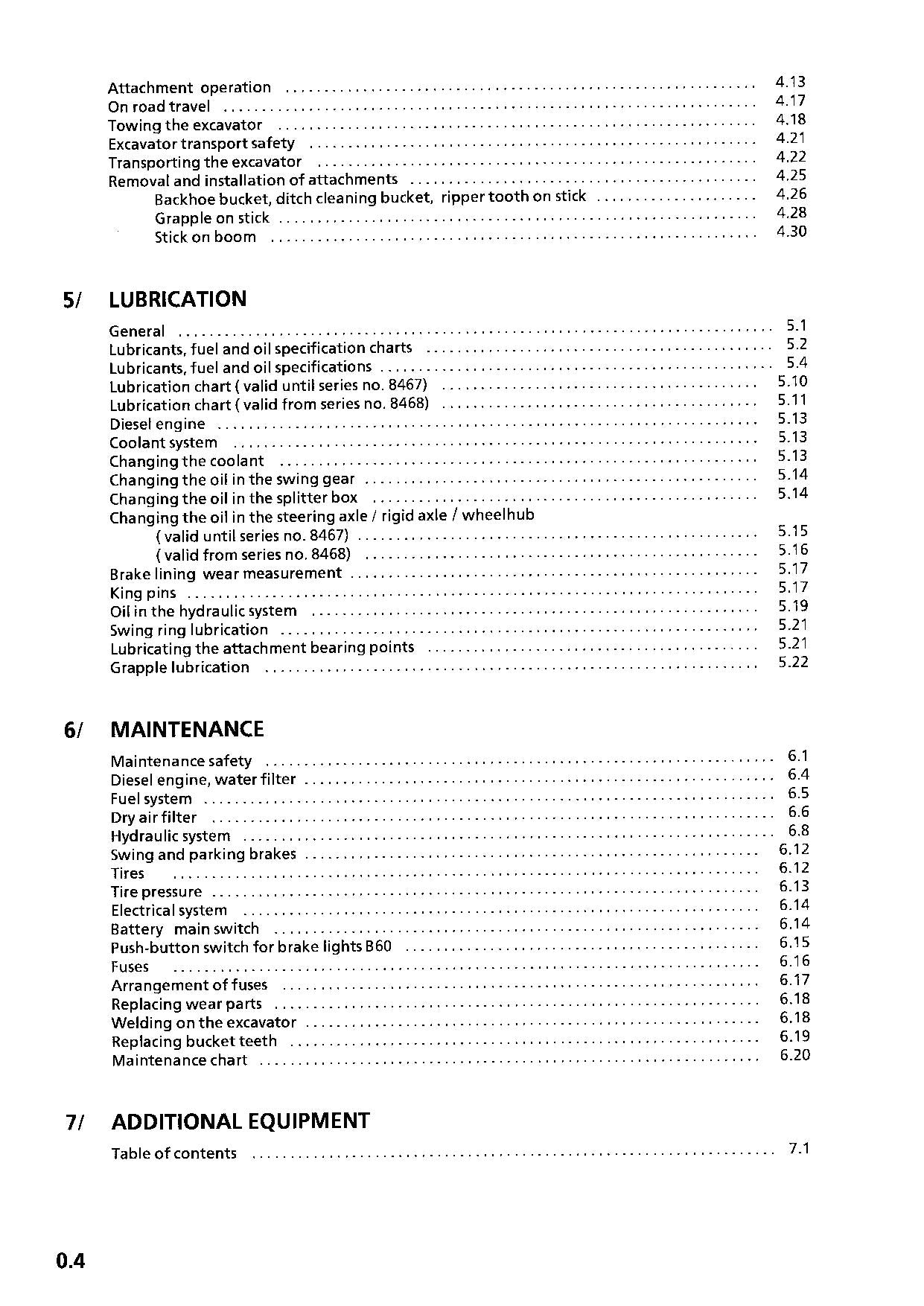 Liebherr A312 Excavator  Operators manual