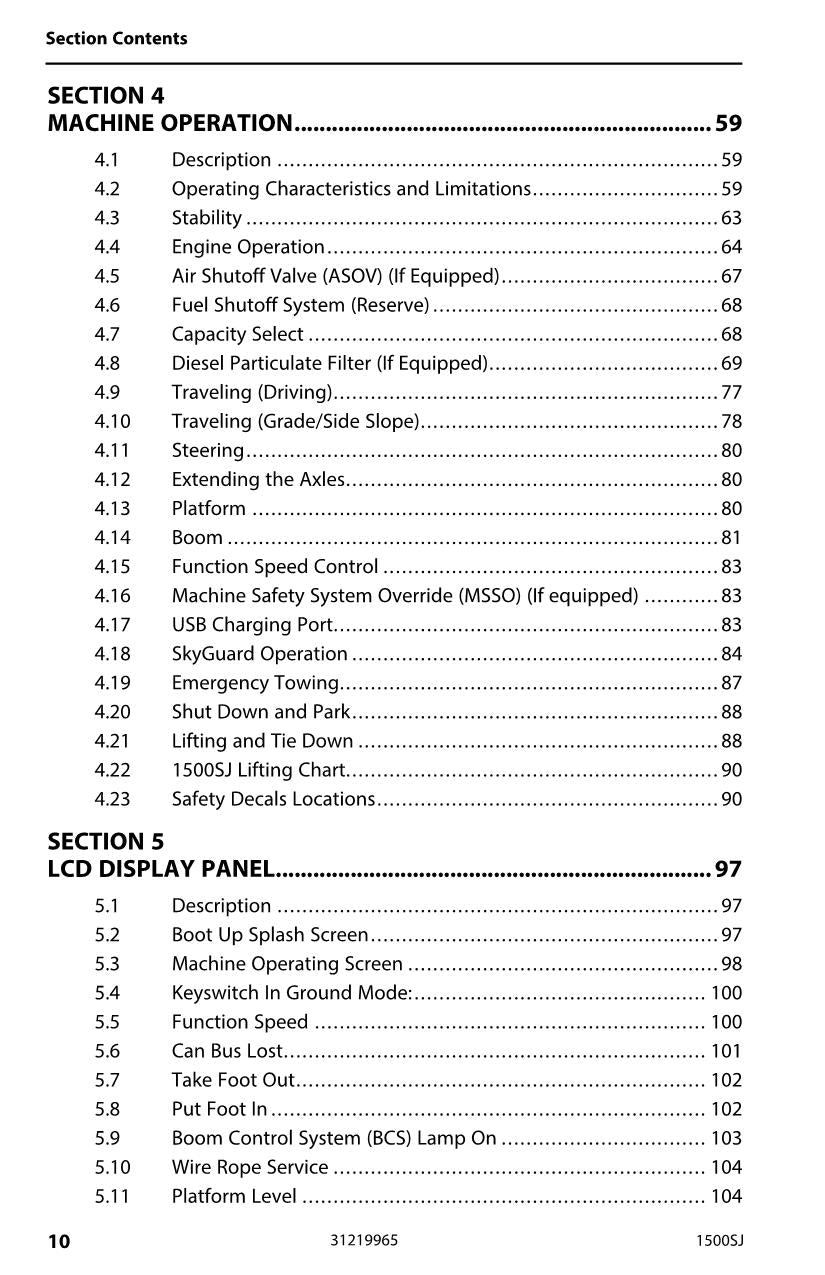 JLG 1500SJ Boom Lift Maintenance Operation Operators Manual 31219965